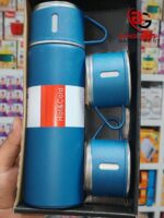 Stainless Steel Vacuum Flask Hot And Cool Water Bottle with two cups - Image 6